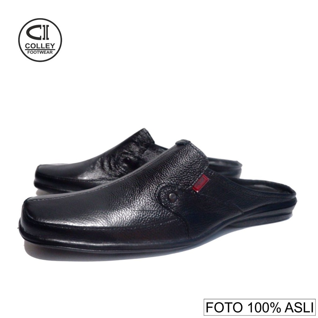 COD - SEPATU BUSTONG PRIA 100% KULIT ASLI / SLOP / CASUAL LEATHER SLOP CLY-BTG.003