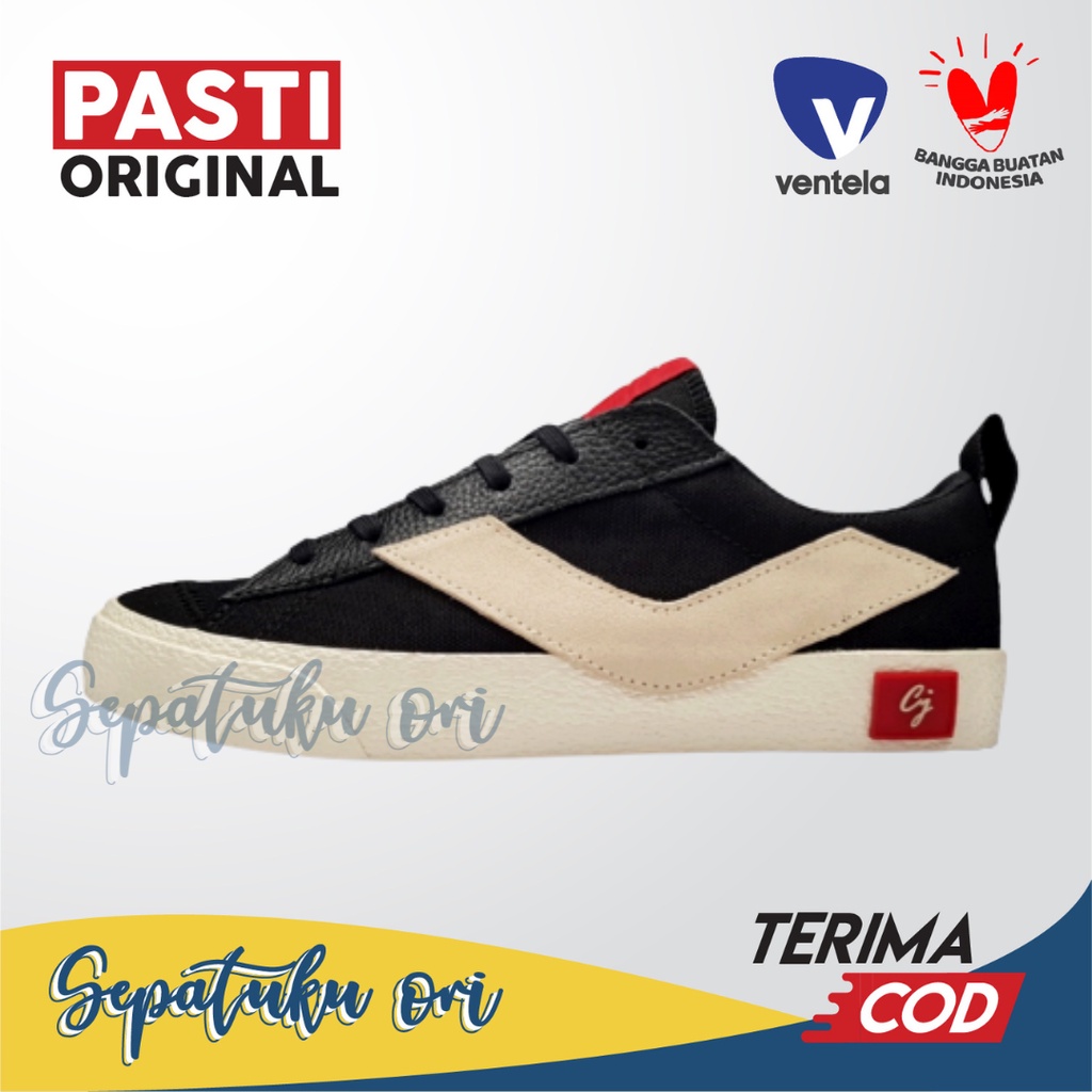 Sepatu Ventela x CJ Chicco Jerikho Leaving A Legacy Black Natural Low Original | Sneakers Casual Pri