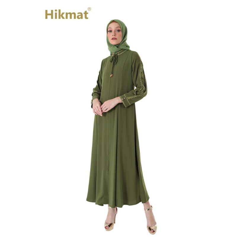 Hikmat A4544 Green dan Black, Hikmat Abaya Original