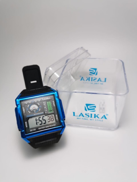 Jam tangan sporty digital pria rubber tahan air lasika