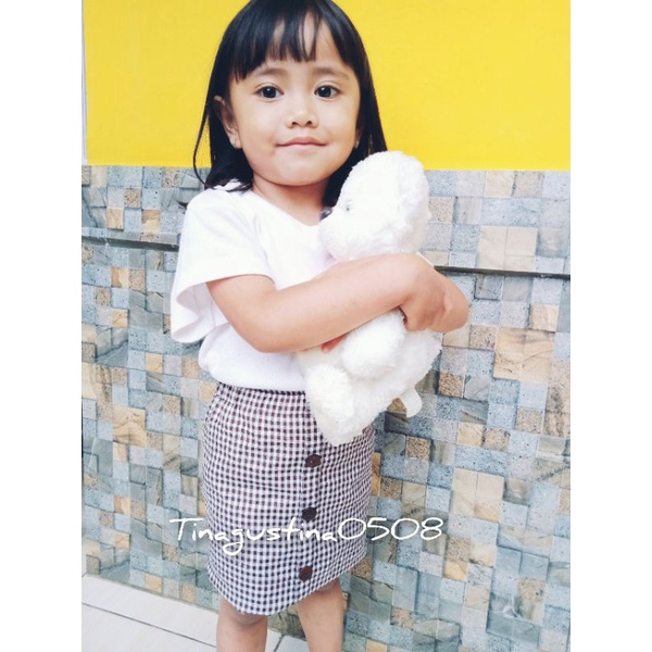 rok Yaya  rok pendak rok span anak motif kotak kotak