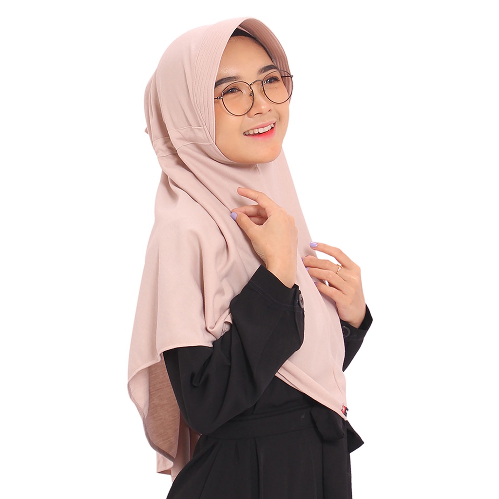 SALE (COD) - TERMURAH Hijab Serut Kaos - Jilbab Santai Homestatis - Khimar Serut Belakang