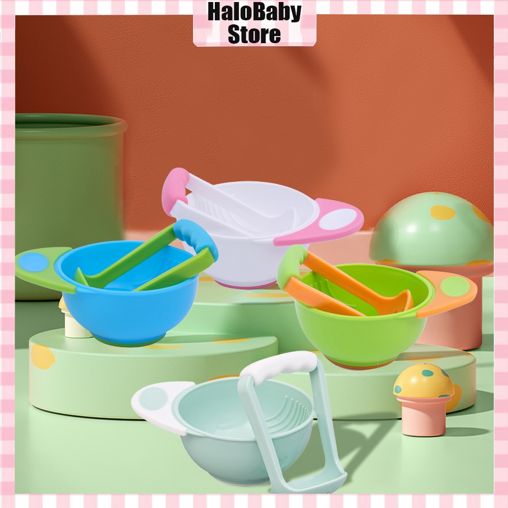 Halobaby Food Maker Mangkok Penggiling Penghalus Makanan Bayi Saringan