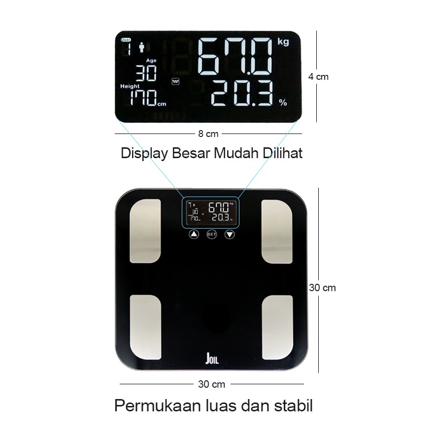 timbangan berat badan digital body fat monitor elektrik joil