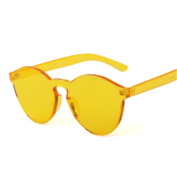 COD - F297 Kaca Mata Dewasa / Kacamata Fashion Wanita Kombinasi Warna / Eyeglasess-Orange Muda