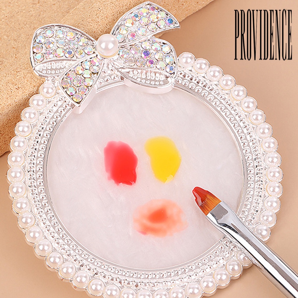 Providence Palet Bentuk Pita Aksen Mutiara Imitasi Untuk Display Kutek Gel / Nail Art / Manicure / Salon