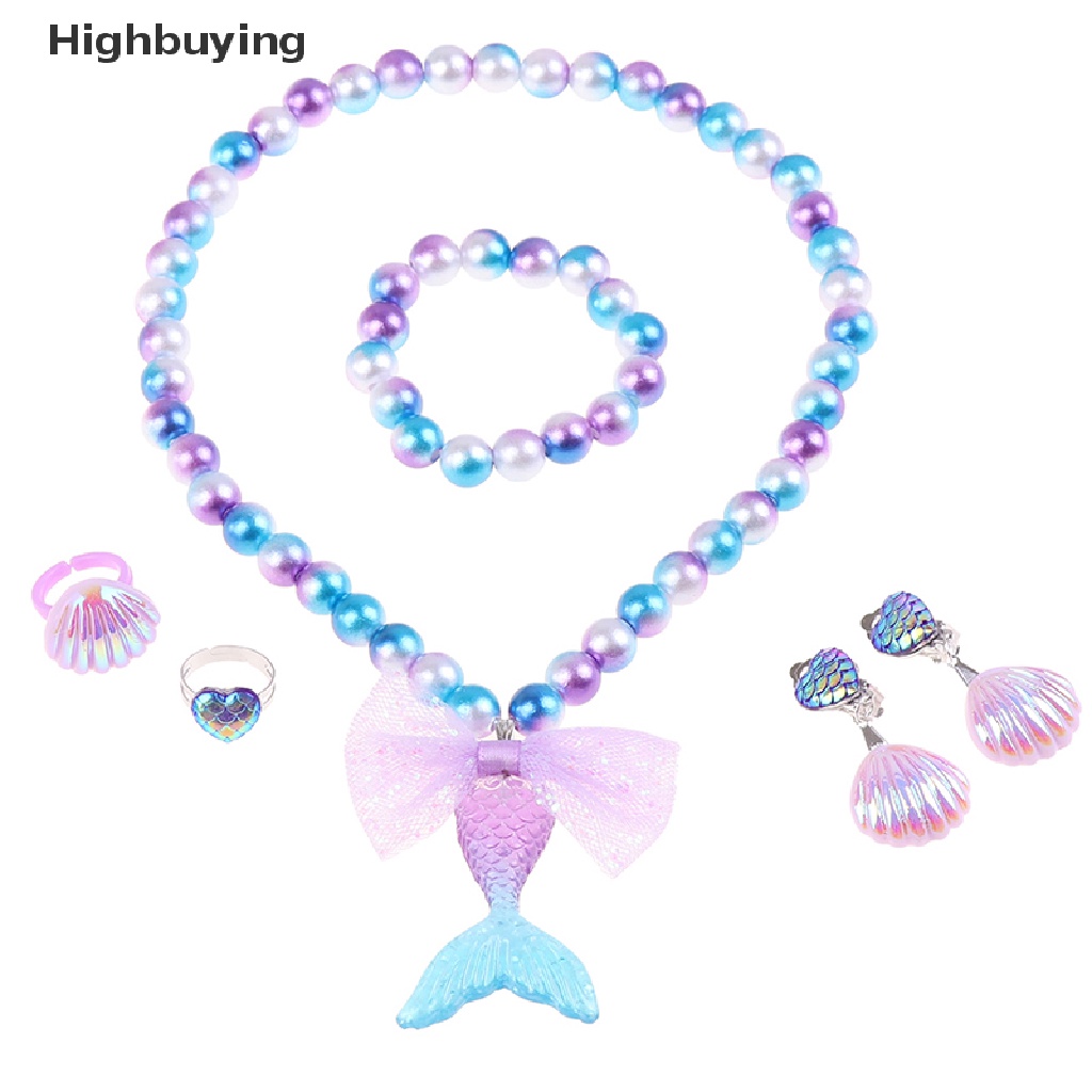 Hbid 1 Set Kalung Manik-Manik Adjustable Dengan Liontin Ekor Mermaid Untuk Anak Perempuan Glory