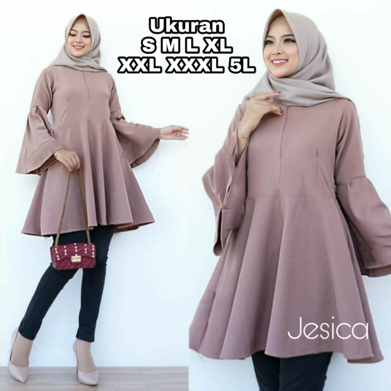 Jesica Blouse Big Size Ukuran Size S M L XL 2XL 3XL 4XL XXL XXXL  XXXXL 2L 3L 4L 5L  Atasan Blouse Wanita Jumbo Atasan Big Size Kemeja Kerja Korea Over Size