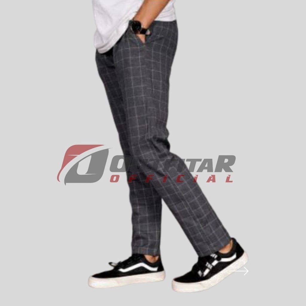 Celana Tartan Pria Long Pants Kotak Kotak Hight Quality Premium