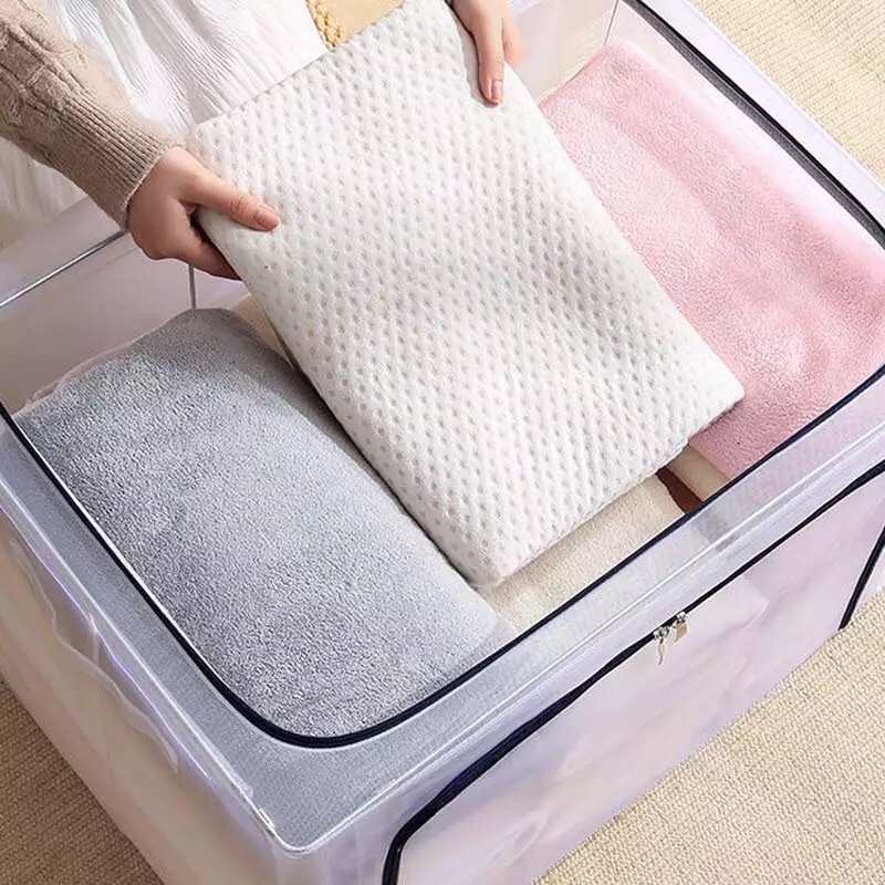 Starlight Kotak Penyimpanan Baju Serbaguna Storage Box Organizer Bag Praktis Kotak Lipat Transparan Tempat Selimut Pakaian