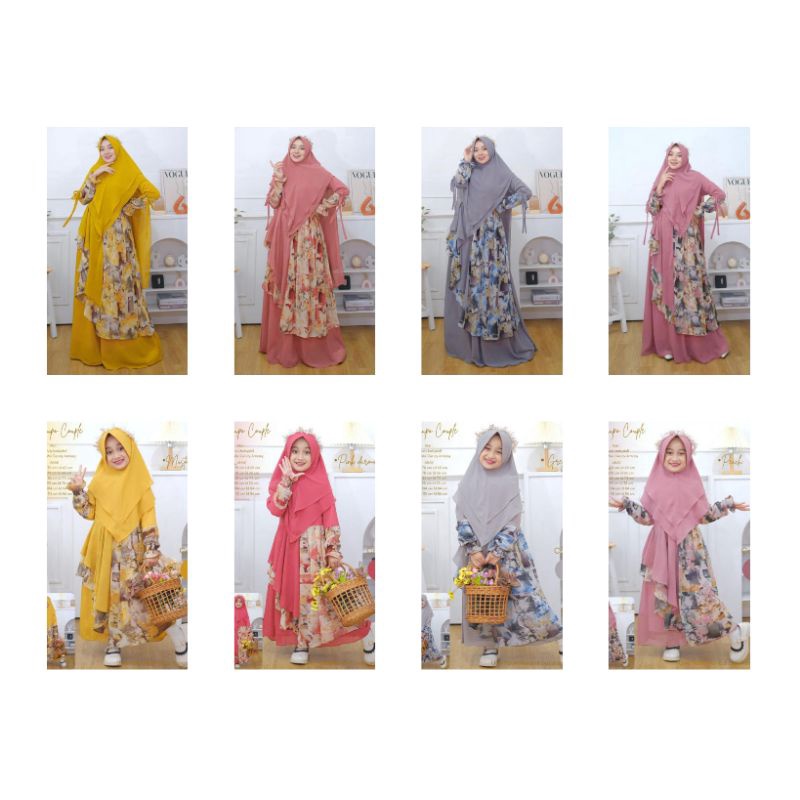 Sarupo  series Kids dan Mom By Mauma/gamis couple ibu dan anak By Mauma