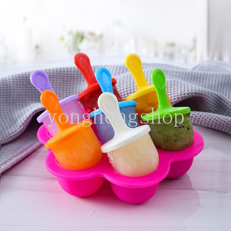 Cetakan Pembuat Es Krim Loli / Kue / Buah Homemade DIY Bahan Silikon Untuk Anak