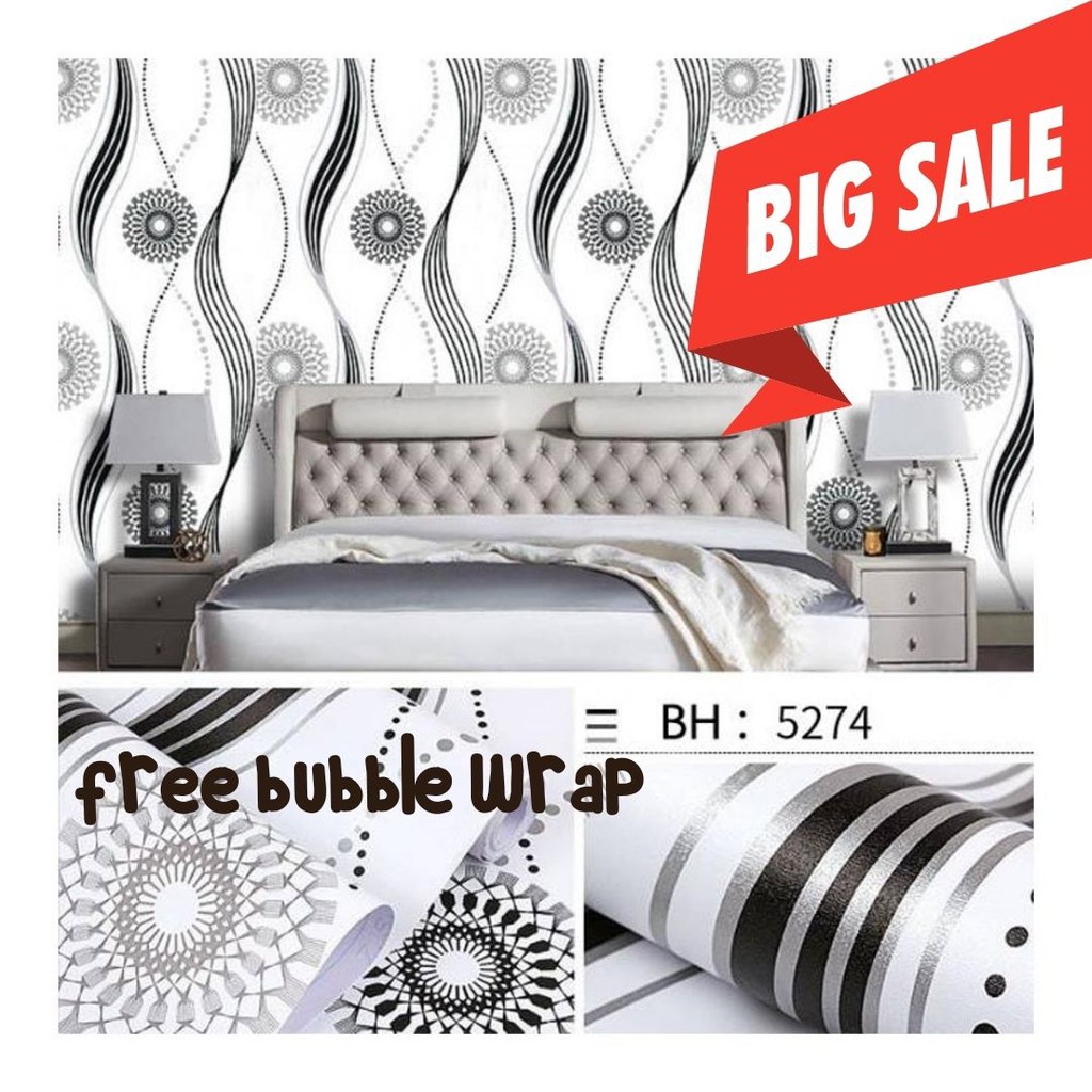 PROMO COD Wallpaper Stiker Dinding Bahan PVC Anti Air / Wallpaper kamar Tidur Polkadot Cakra Anti Ai