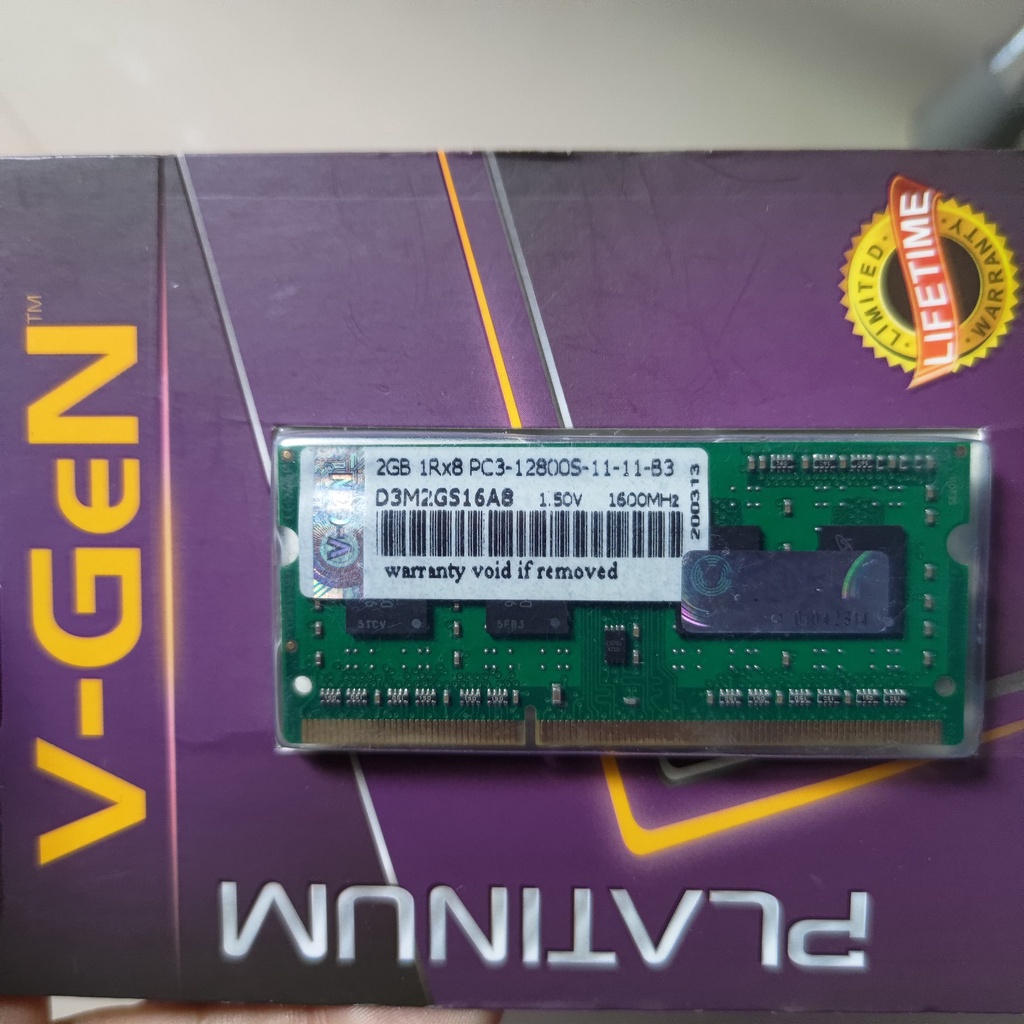 SoDimm Vgen V-gen 2GB DDR3 1600 12800 Platinum