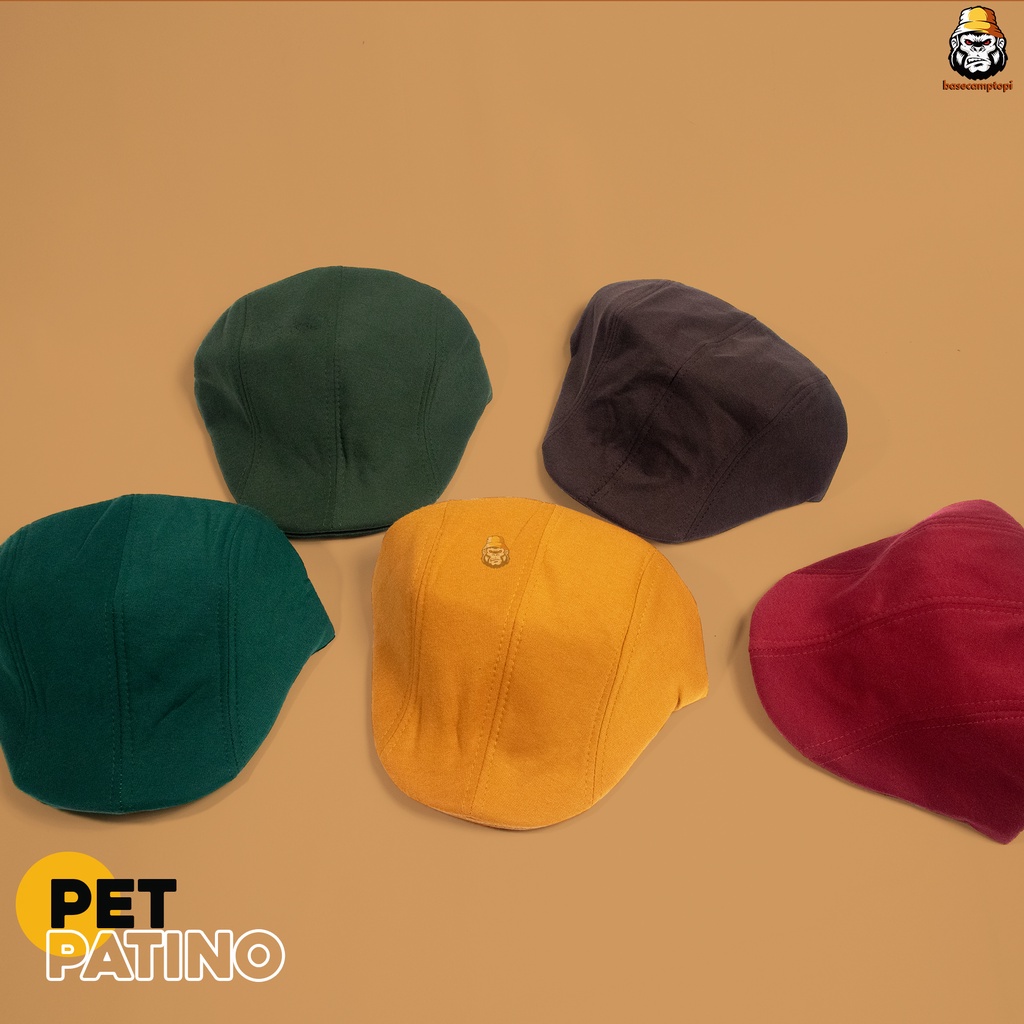 Topi Pet Kodok Copet Flat Cap Polos Pria Wanita Pengait Ring