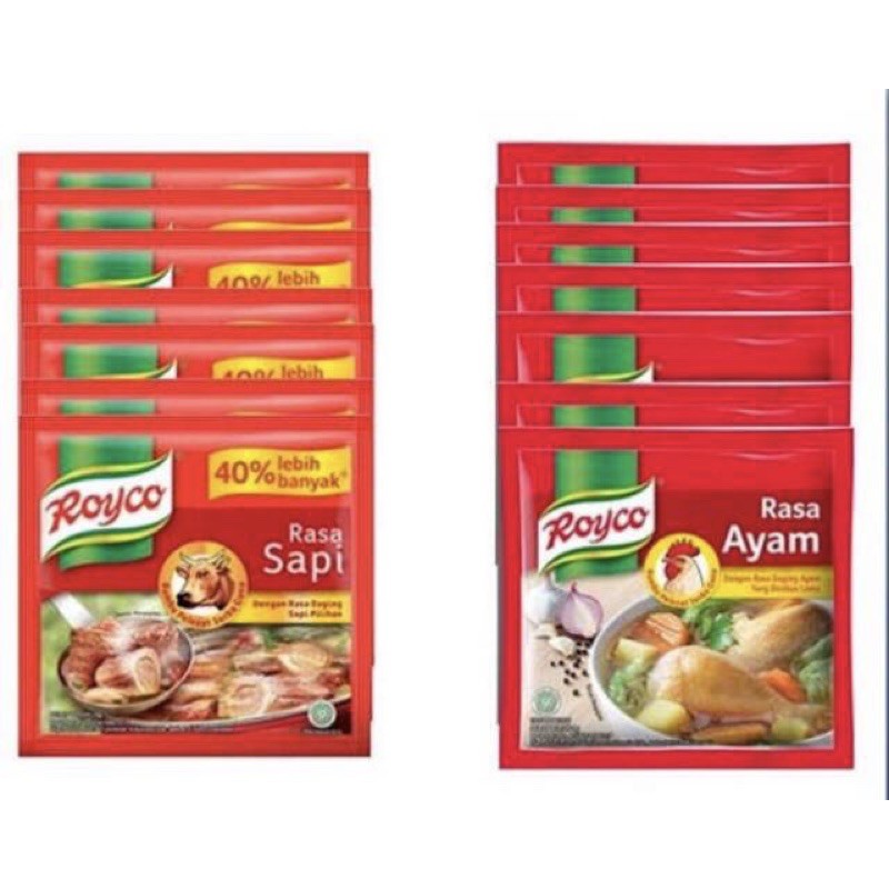 

Bumbu Penyedap Royco Ayam/ Sapi Sachet 9gr