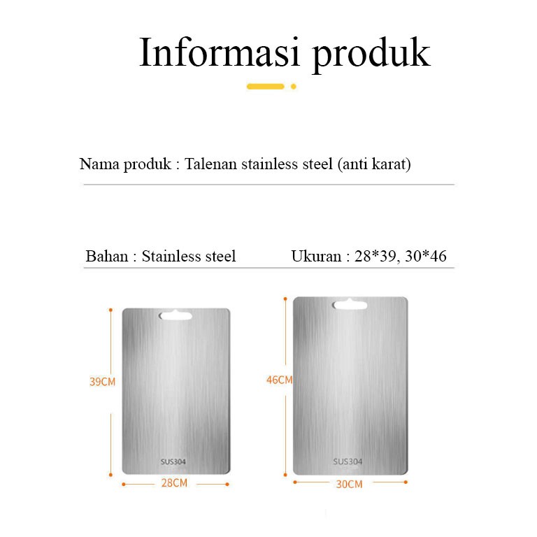 Talenan Stainless 304 Dua Sisi Talenan Multifungsi