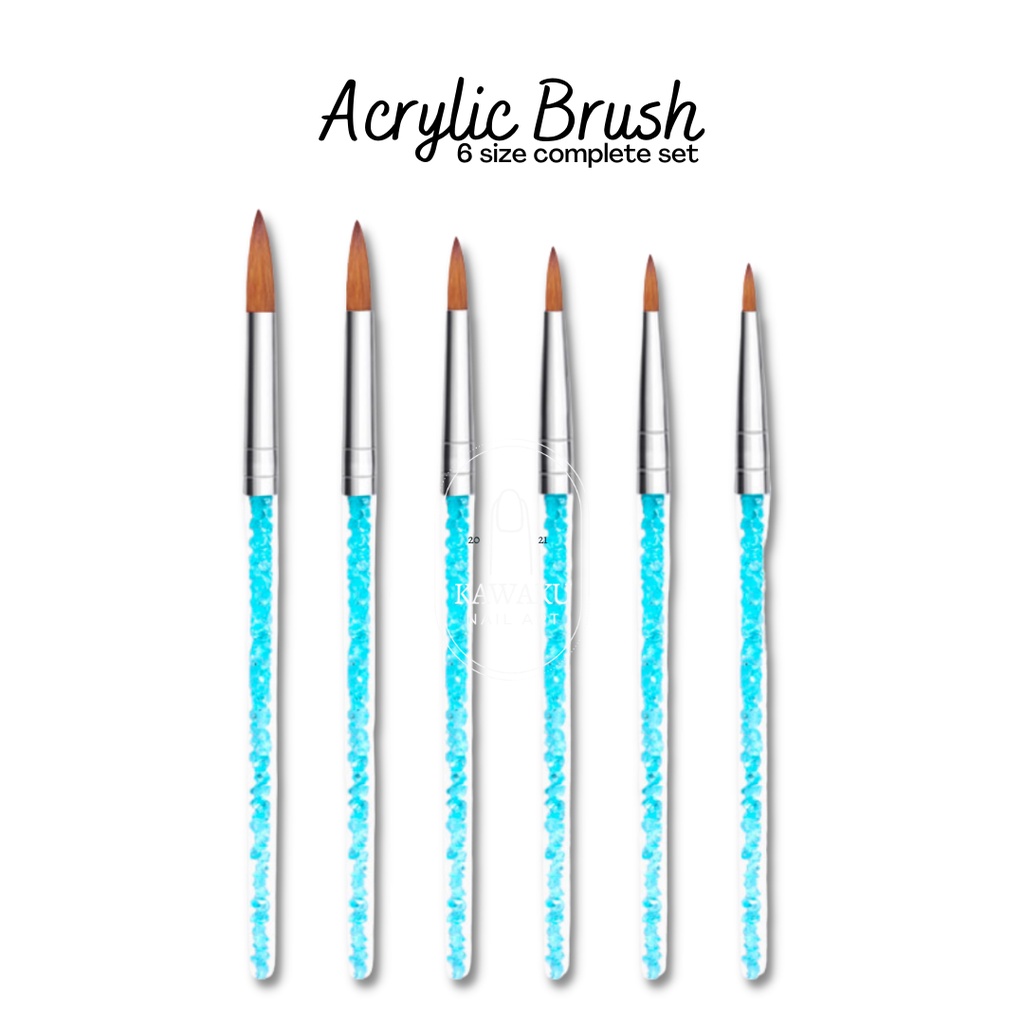 Brush Kuas Nail Art Acrylic Painting 6 size  (NP-14)