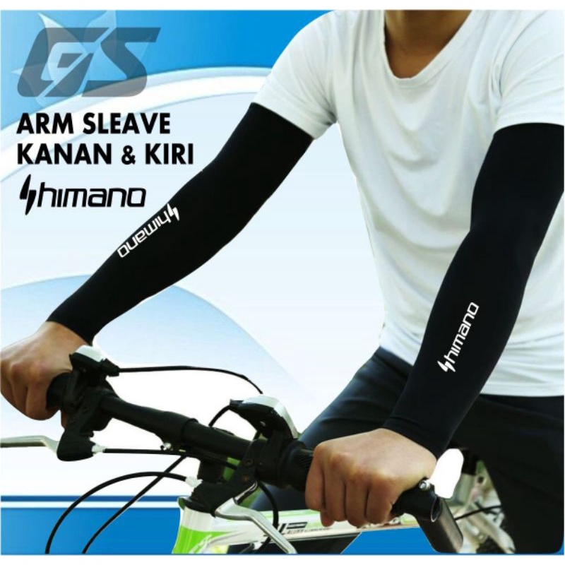 Handshock hitam sarung lengan manset tangan sepeda basalayer manset lengan panjang pelindung lengan