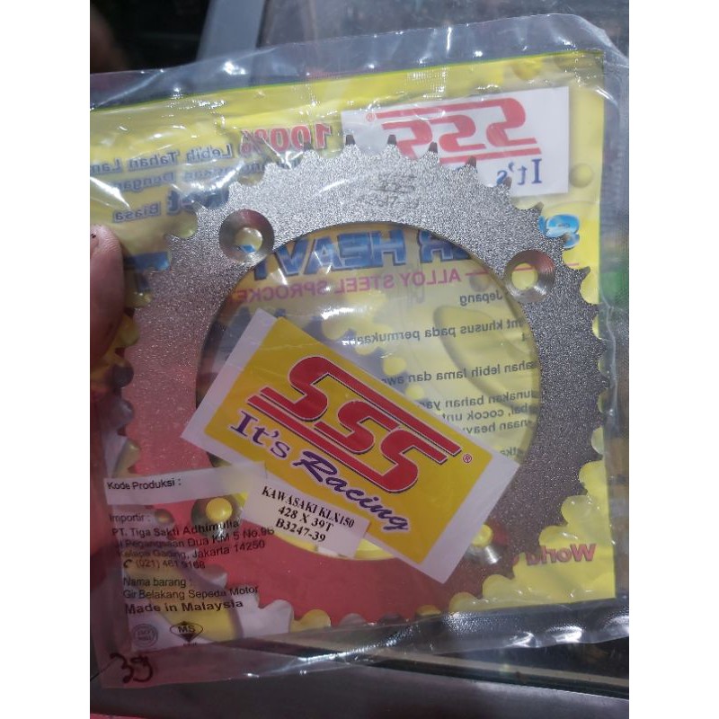 gear gir sss kawasaki KLX 150 KLX150 39 40 41 42 43 45 46 47 48 49 50 51 52 53 gear belakang