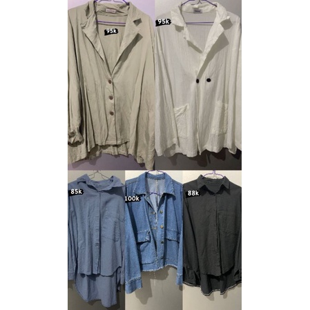 kemeja, Jaket jeans, Blazer preloved