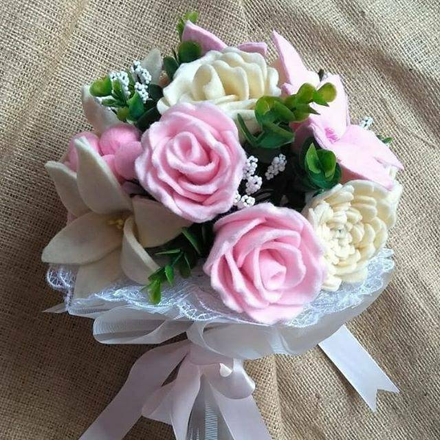 Bunga Flanel Wedding Bouquet Shopee Indonesia