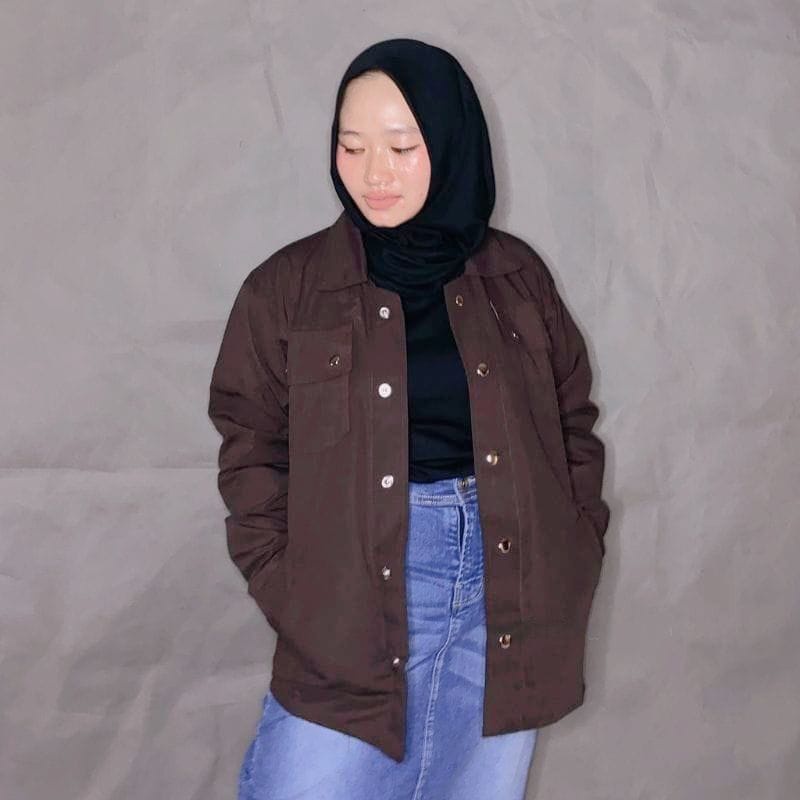 Jaket Semi Parka Wanita S M L XL XXL XXXL 4XL 5XL (Jumbo) Trucker Jaket Cewek Jumbo