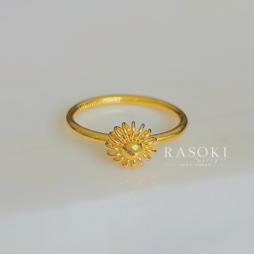 CINCIN EMAS 24 3-5gram BUNGA MATAHARI EMAS TOBA SAMOSIR LM LONDON | TOKO MAS RASOKI