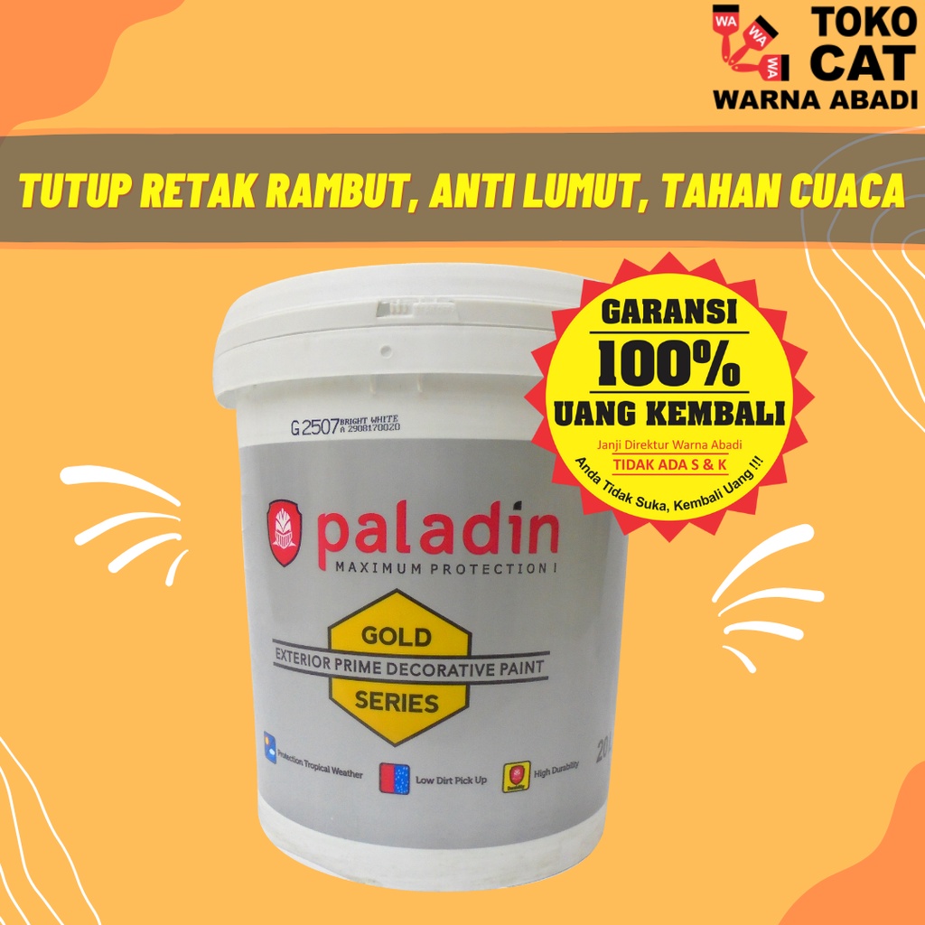Jual CAT TEMBOK PREMIUM PALADIN GOLD 20 LITER UNTUK DINDING EXTERIOR
