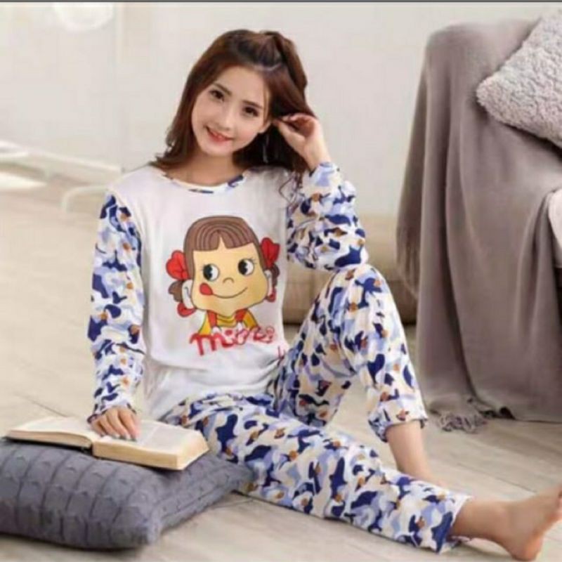 NC READY- Setelan Piyama Baju Tidur Milky Peko Chan Wanita Import