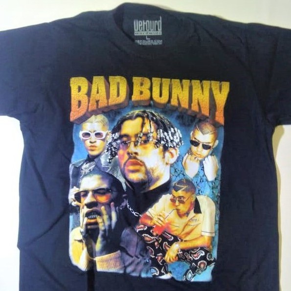 Bad Bunny Rap Tee, Kaos Bad Bunny, Kaos Bad Bunny Rapper Pria-Wanita DeFourd