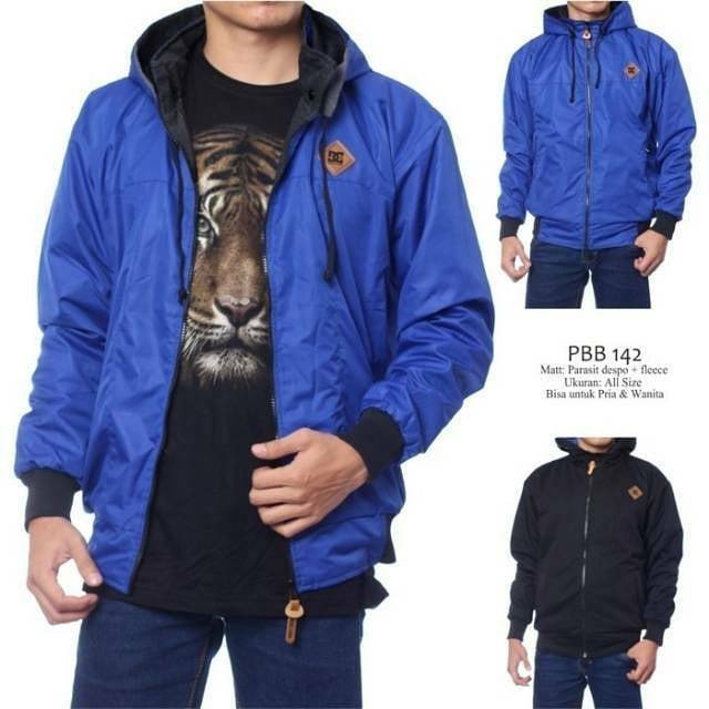 JAKET AA BOLAK - BALIK BIRU - HITAM / JAKET 2IN1 BIRU - HITAM