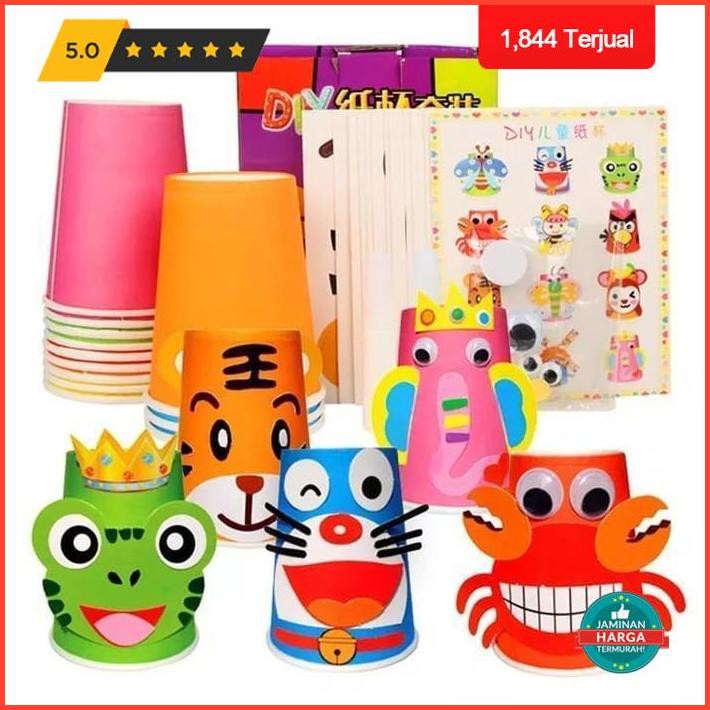 

Mainan Edukasi Anak Menempel Stiker Gelas Diy Paper Stickers Promo