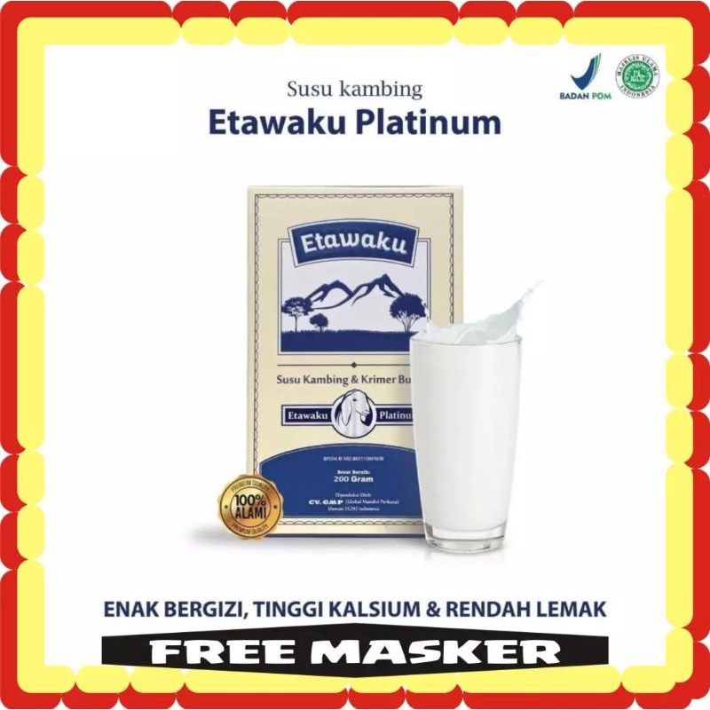 

Susu Kambing Provit ETAWAKU PLATINUM - Krimer Bubuk Menambah Kalsium Memadatkan Tulang / Asma
