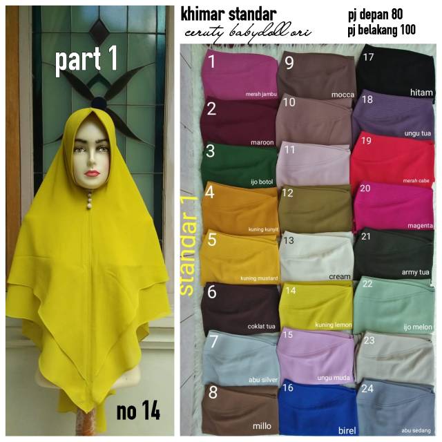 Khimar ceruty baby dol exclusive syar'i kualitas no 1