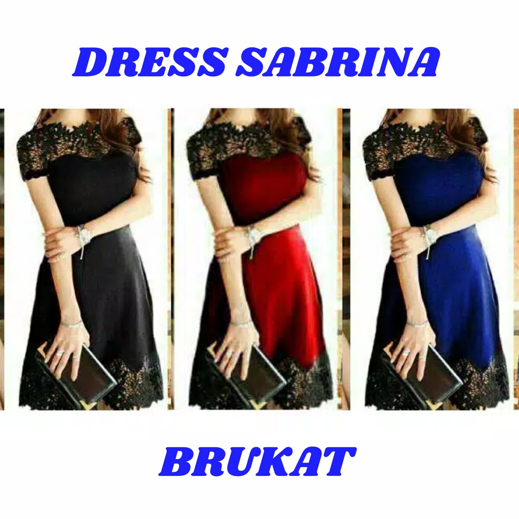 Molly dress Sabrina brukat wanita party dress elegant gaun natal