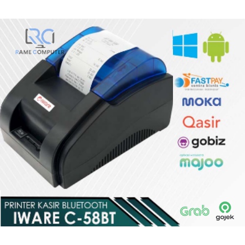 PRINTER BLUETOOTH KASIR IWARE C-58BT SUPPORT CASH DRAWER BONUS KERTAS THERMAL