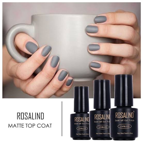 ROSALIND 10ml matt matte top coat soak off gel polish kutek gel mate Produk Good Quality