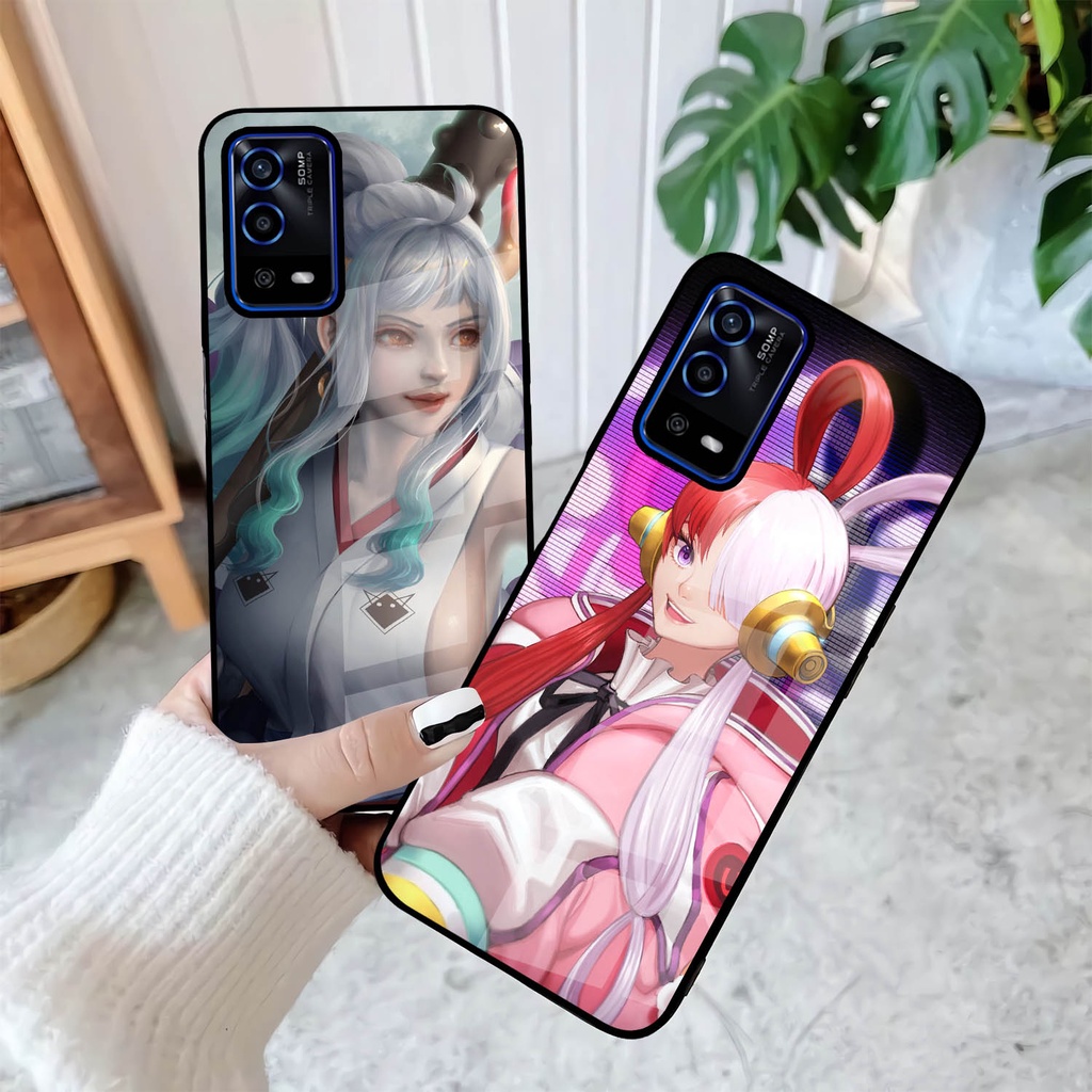 Case Kilau Oppo A74 | A95 | Casing Hp Glossy | Pelindung Smartphone | Motif Anime Girl One Piece