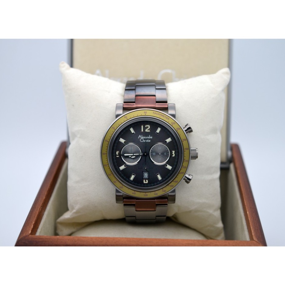 Alexandre Christie AC 6478 Brown Grey for Men Original