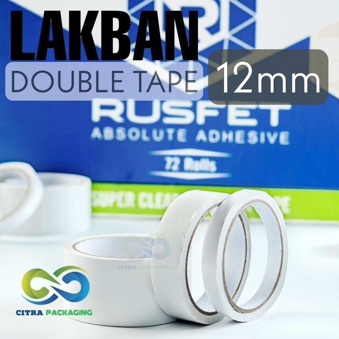 

DOUBLE TAPE RUSFET WARNA PUTIH - SUPER LENGKET - 12MM bisa cod