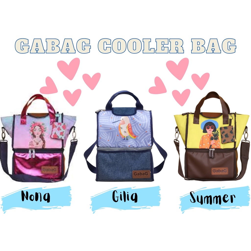 Gabag Double Sling Thermal Cooler Bag Summer / Nona / Gilia - Tas Cooler Pendingin Asi Bayi