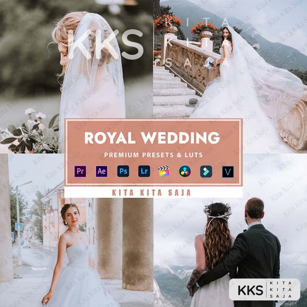 Royal Wedding - Premium Preset Lightroom Foto dan Video LUT LUTs VN Android IOS & PC Premiere Pro Da