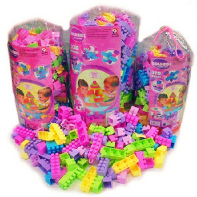 Mainan Edukasi/ Mainan Anak Lego Gold Kids isi 330 Pcs
