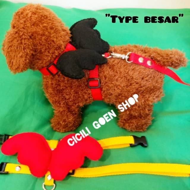 Harness 1,5CM nylon tebal sayap Tali tuntun kekang badan nilon anjing kucing kelinci musang