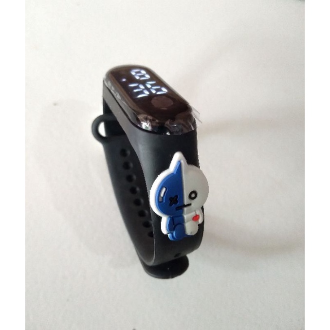 Jam tangan anak Elektronik LED display Tahan Air karakter motif kartun lucu  bahan rubber-Van
