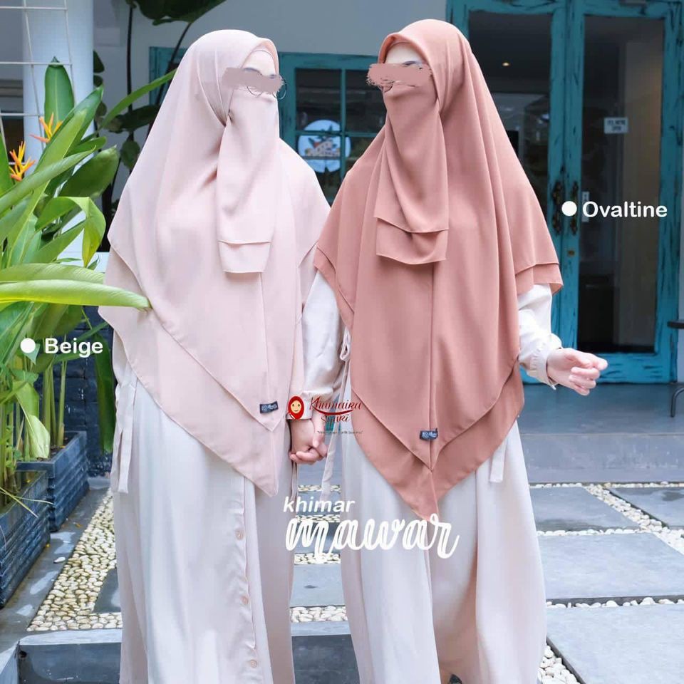 Khimar Instan Mawar 2 layer Free Cadar Tali-5