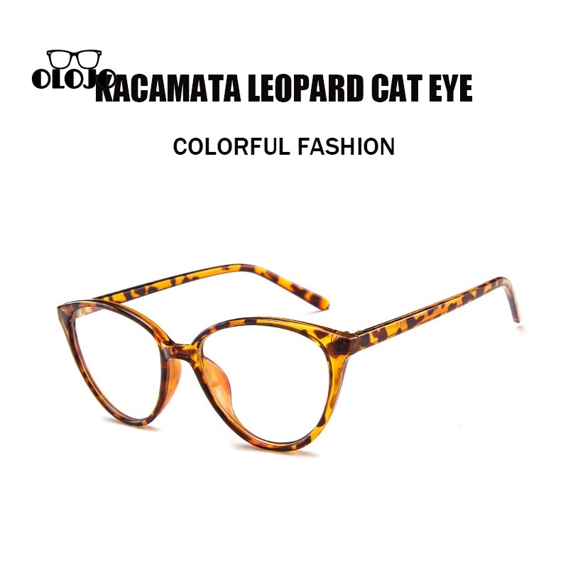 COD kacamata photocromic kacamata cat eye Korean leopard print mengubah warna pelindung anti radiasi photochromic bingkai kacamata potocromic leopard print cat eye ol2