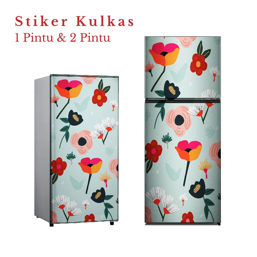 Stiker Kulkas 1 Pintu dan 2 Pintu motif Bunga Kode B-A21 - FX