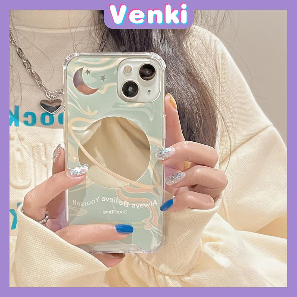 iPhone Case Acrylic Luxury Makeup Mirror Airbag Shockproof Protection Camera Moon Planet Cute Compatible For iPhone 11 iPhone 13 Pro Max iPhone 12 Pro Max iPhone 7 Plus iPhone xr